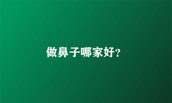 做鼻子哪家好?