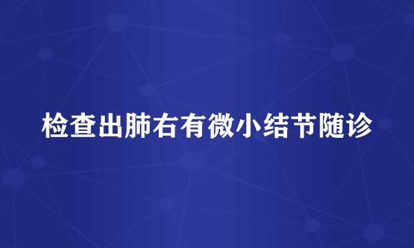 检查出肺右有微小结节随诊