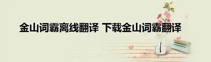 金山词霸离线翻译 下载金山词霸翻译
