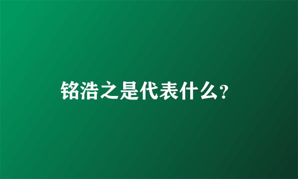 铭浩之是代表什么？