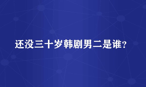 还没三十岁韩剧男二是谁？