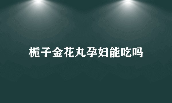 栀子金花丸孕妇能吃吗