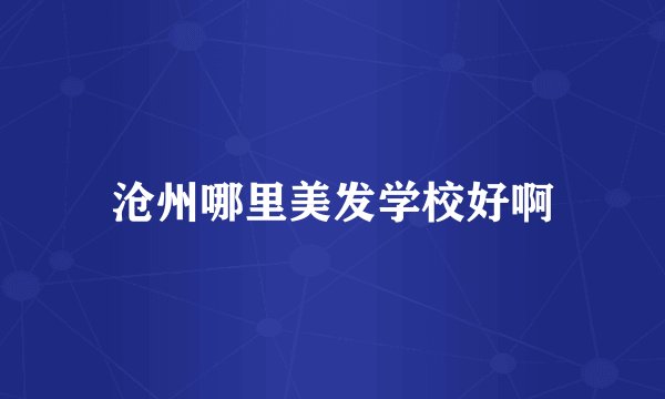 沧州哪里美发学校好啊