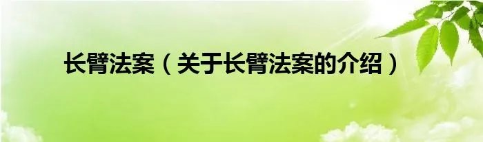 长臂法案（关于长臂法案的介绍）
