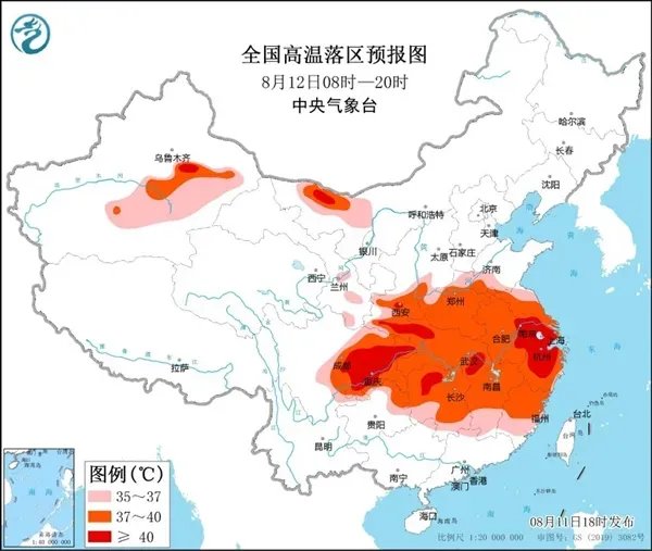 江浙皖川渝等地气温可超40℃，为何会和山东、山西等地形成明显对比？