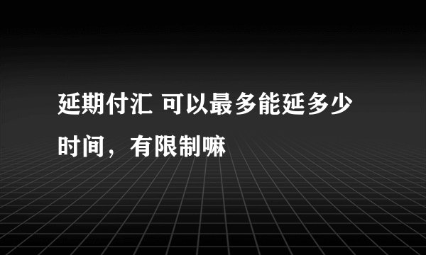延期付汇 可以最多能延多少时间，有限制嘛