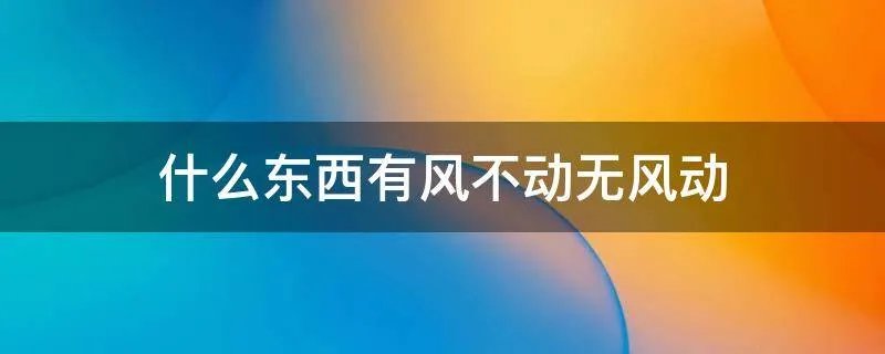 什么东西有风不动无风动