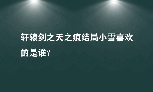 轩辕剑之天之痕结局小雪喜欢的是谁?