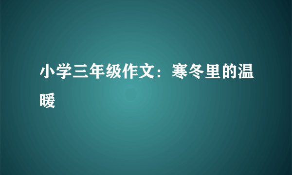 小学三年级作文：寒冬里的温暖