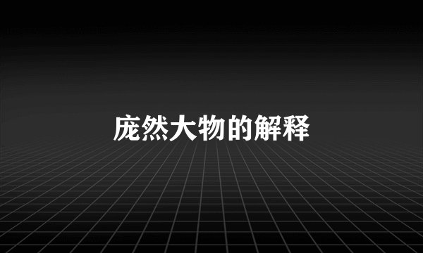 庞然大物的解释