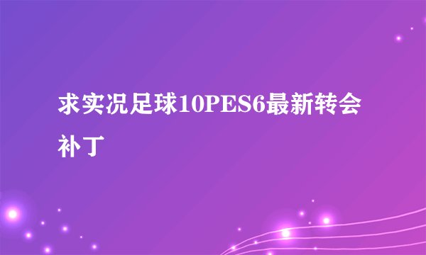 求实况足球10PES6最新转会补丁