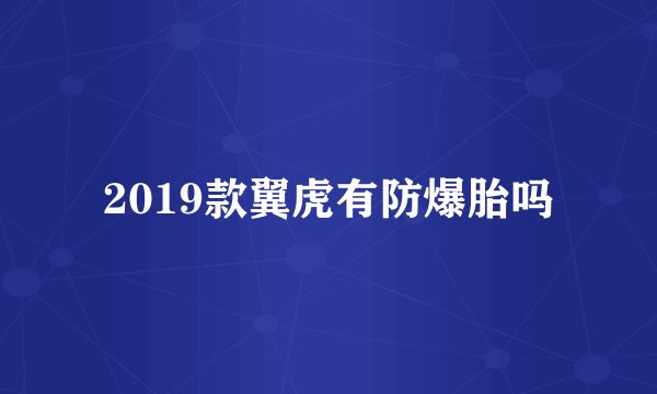 2019款翼虎有防爆胎吗