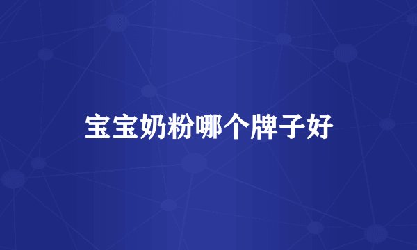 宝宝奶粉哪个牌子好