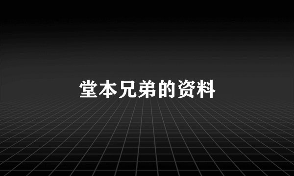 堂本兄弟的资料