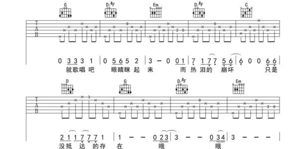 理想三旬吉他谱是?