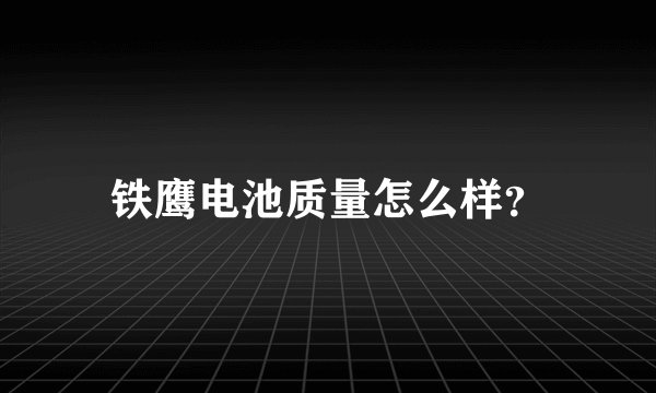 铁鹰电池质量怎么样？