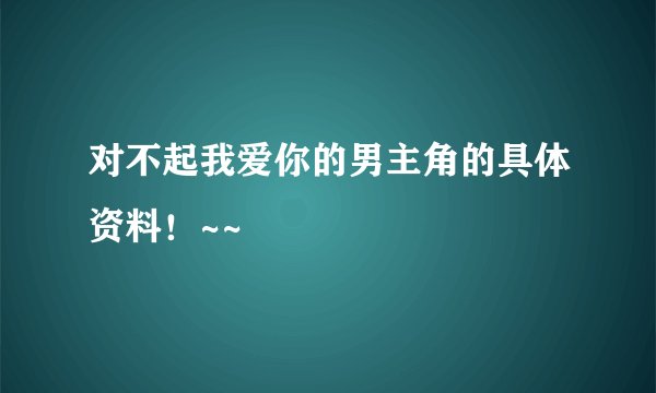 对不起我爱你的男主角的具体资料！~~