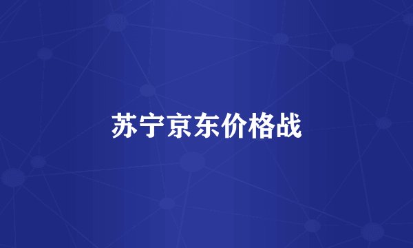 苏宁京东价格战