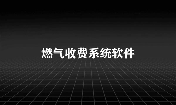 燃气收费系统软件