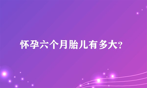 怀孕六个月胎儿有多大？