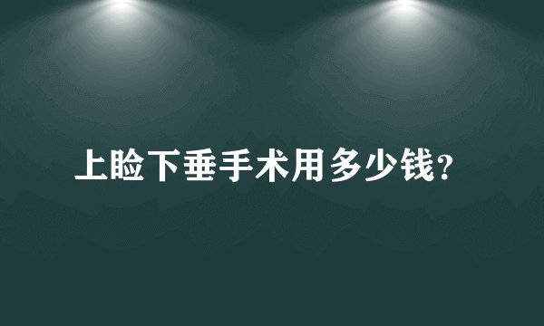 上睑下垂手术用多少钱？
