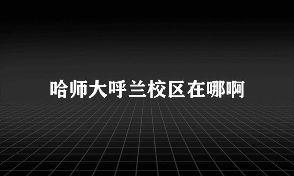 哈师大呼兰校区在哪啊