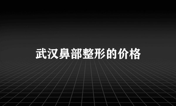 武汉鼻部整形的价格