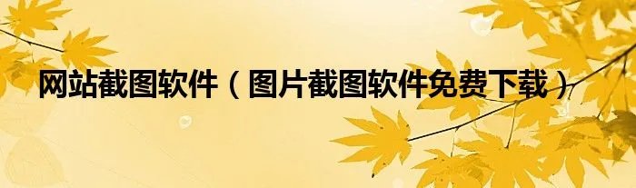 网站截图软件(图片截图软件免费下载)