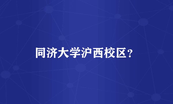 同济大学沪西校区？
