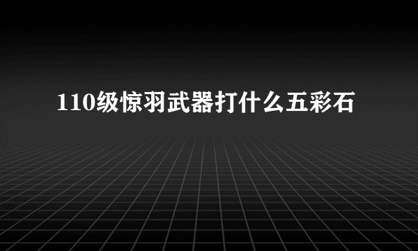110级惊羽武器打什么五彩石