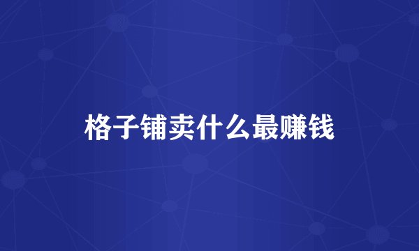 格子铺卖什么最赚钱