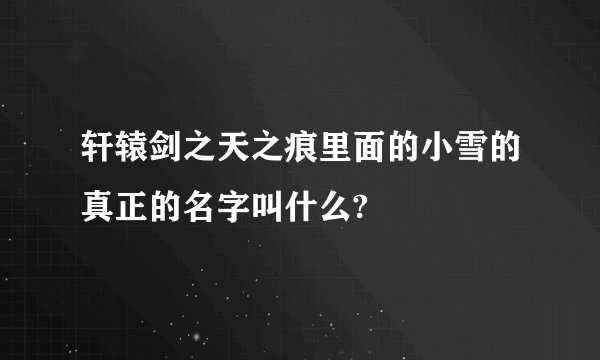 轩辕剑之天之痕里面的小雪的真正的名字叫什么?