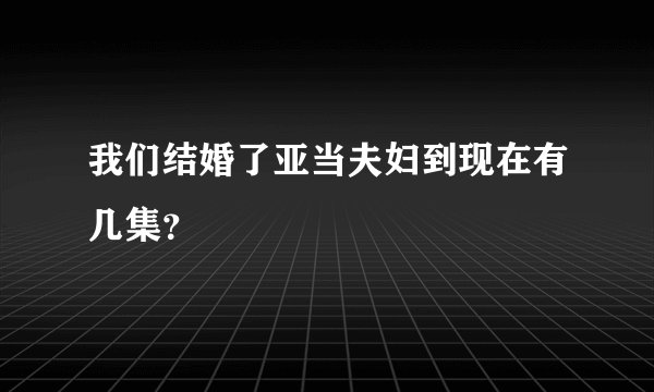 我们结婚了亚当夫妇到现在有几集？