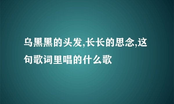 乌黑黑的头发,长长的思念,这句歌词里唱的什么歌