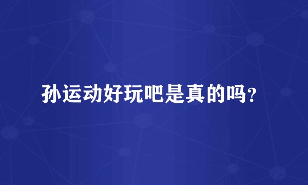孙运动好玩吧是真的吗？