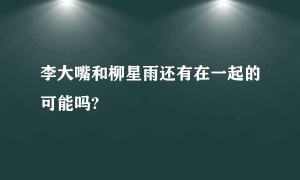 李大嘴和柳星雨还有在一起的可能吗?