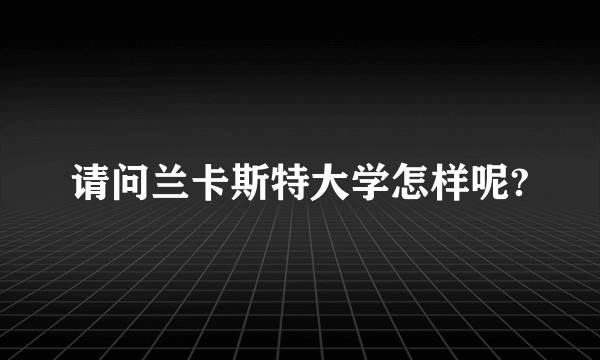 请问兰卡斯特大学怎样呢?