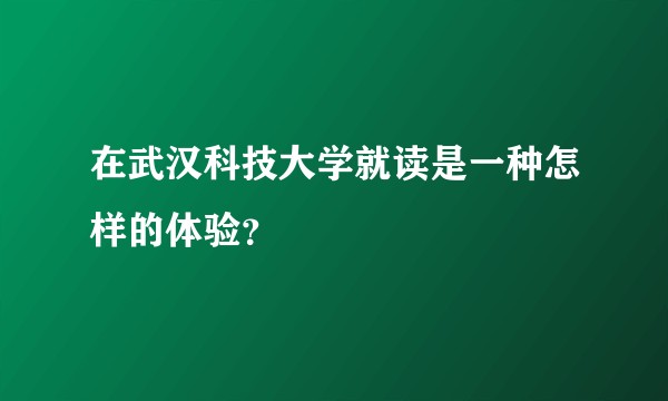 在武汉科技大学就读是一种怎样的体验？