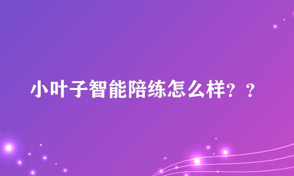 小叶子智能陪练怎么样？？