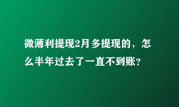 微薄利提现2月多提现的,怎么半年过去了一直不到账?