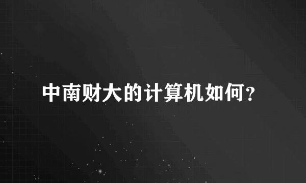 中南财大的计算机如何？