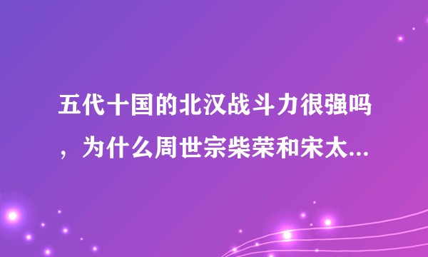 五代十国的北汉战斗力很强吗，为什么周世宗柴荣和宋太祖赵匡胤都没能灭了北汉？