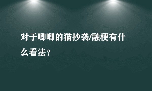 对于唧唧的猫抄袭/融梗有什么看法？
