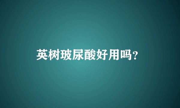 英树玻尿酸好用吗？