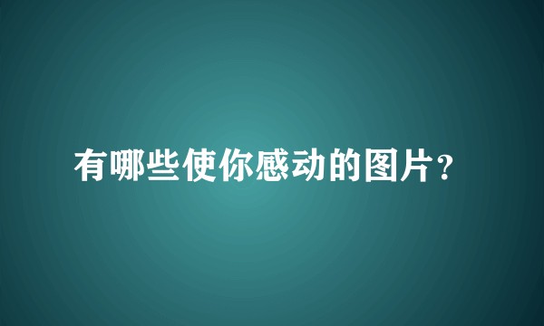 有哪些使你感动的图片?