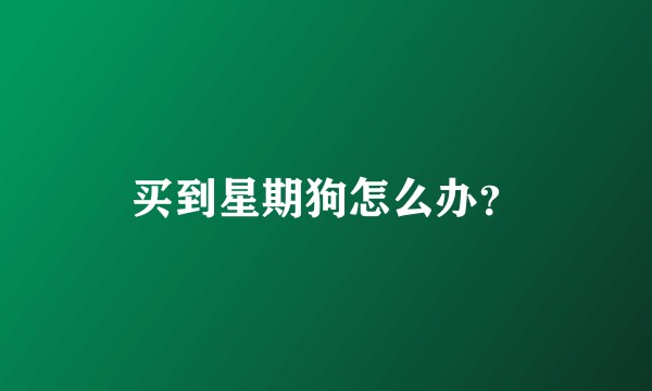 买到星期狗怎么办？