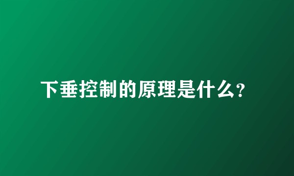 下垂控制的原理是什么?