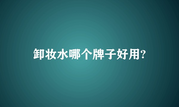 卸妆水哪个牌子好用?