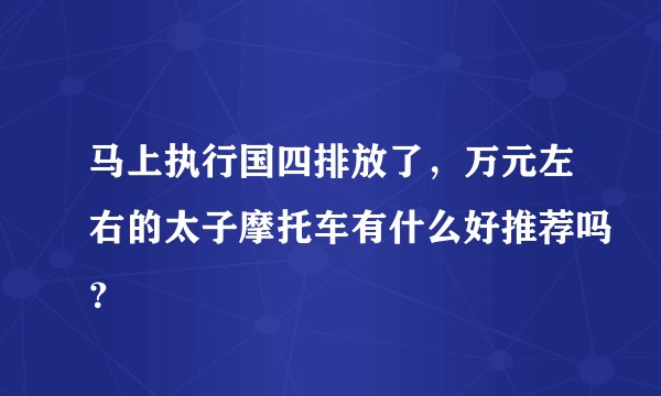 马上执行国四排放了，万元左右的太子摩托车有什么好推荐吗？